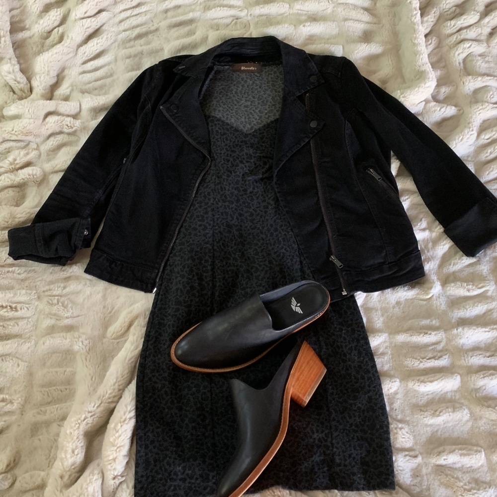 Black Leopard Bodycon Mini Dress SM